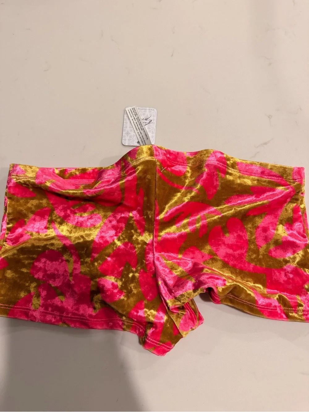 free-est Dixie Printed Velvet Swim Shortie Sz M